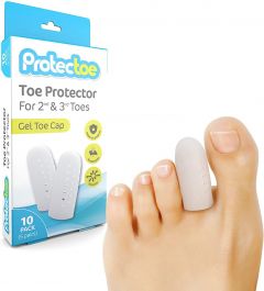 Protectoe Toe Protector Gel Toe Cap for 2nd & 3rd Toes - Pack of 10